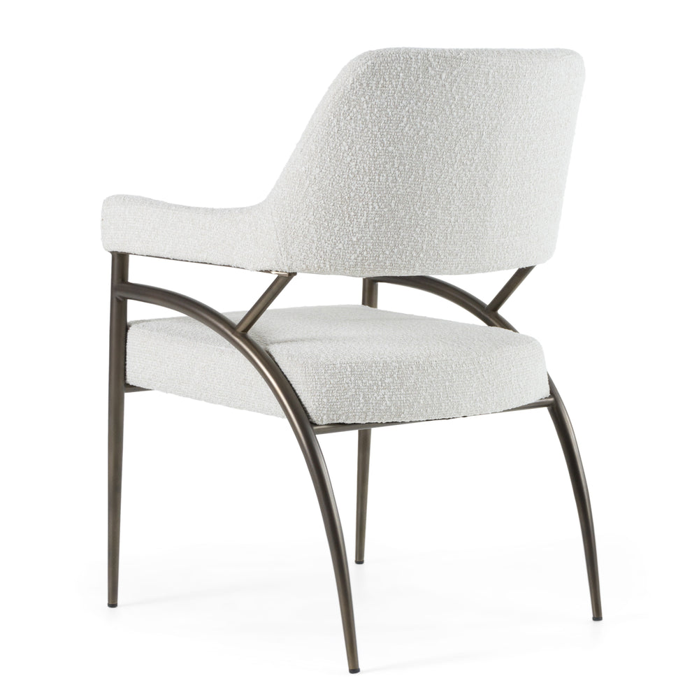 Betty - Modern Off-White Fabric + Bronze Dining Chair - View 5