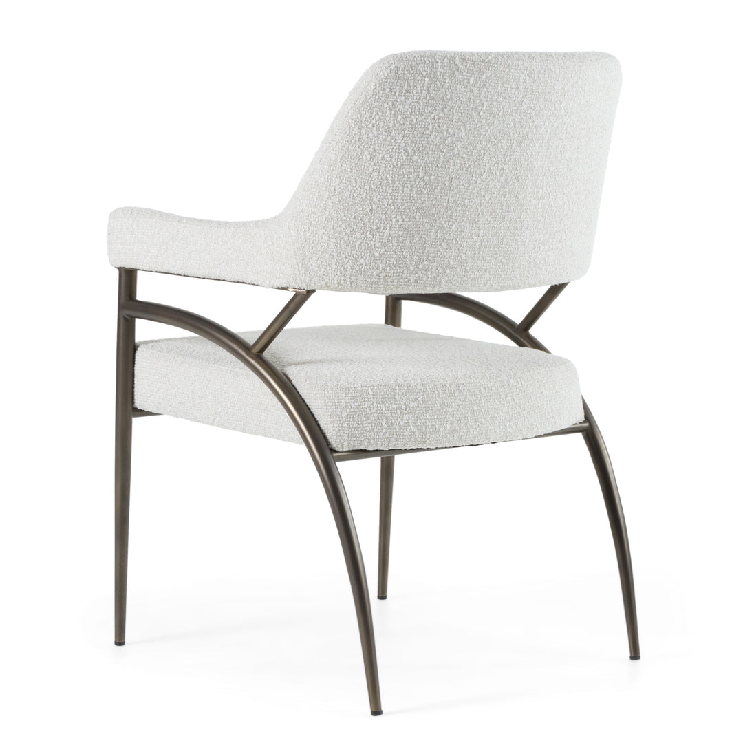 Betty  Modern OffWhite Fabric + Bronze Dining Chair