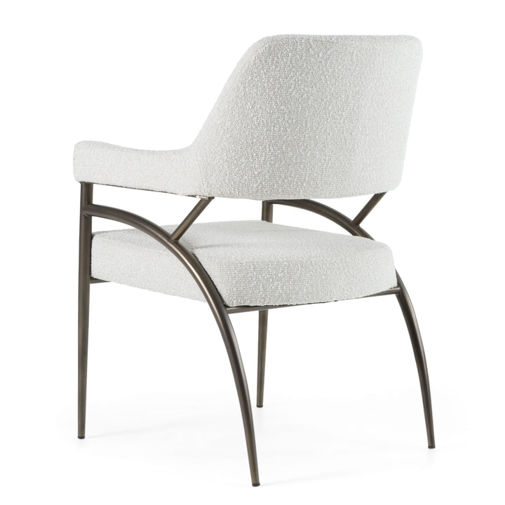 Betty  Modern OffWhite Fabric + Bronze Dining Chair