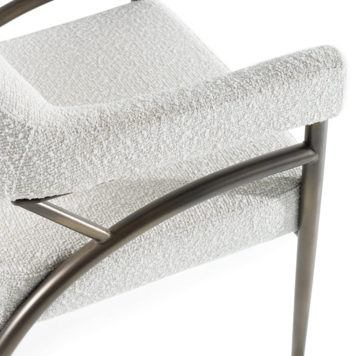 Betty - Modern Off-White Fabric + Bronze Dining Chair