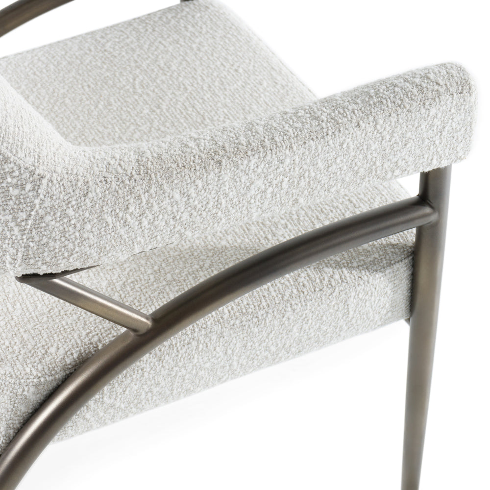 Betty - Modern Off-White Fabric + Bronze Dining Chair - View 7