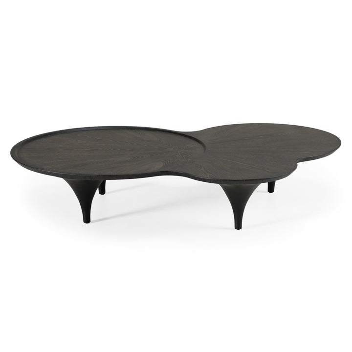 Beulah - Modern Free Form Black Ash Coffee Table