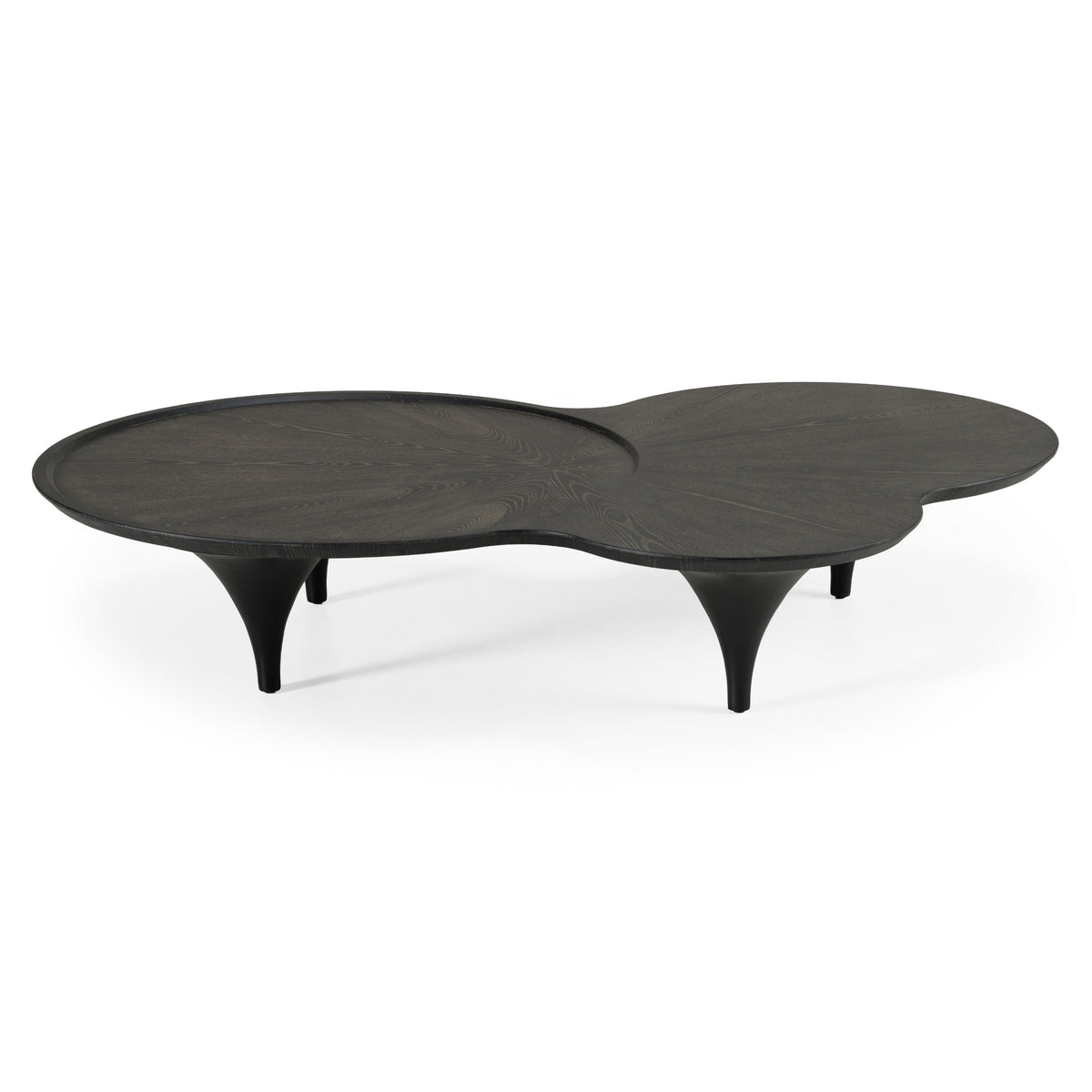 Beulah - Modern Free Form Black Ash Coffee Table
