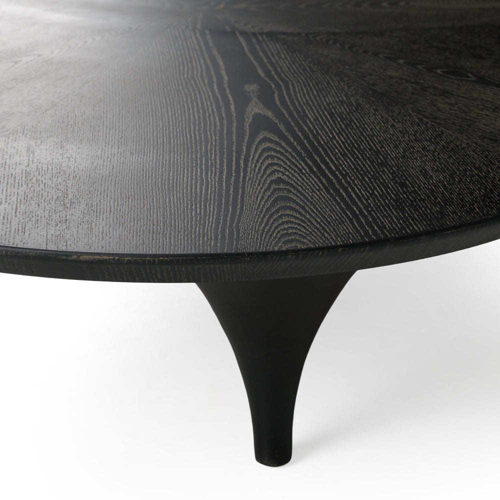 Beulah - Modern Free Form Black Ash Coffee Table