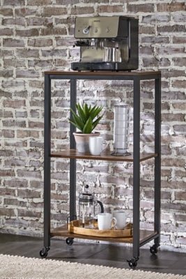 Bevinfield Bar Cart - Dark Brown Bar Cart modern furniture Contempo Furniture