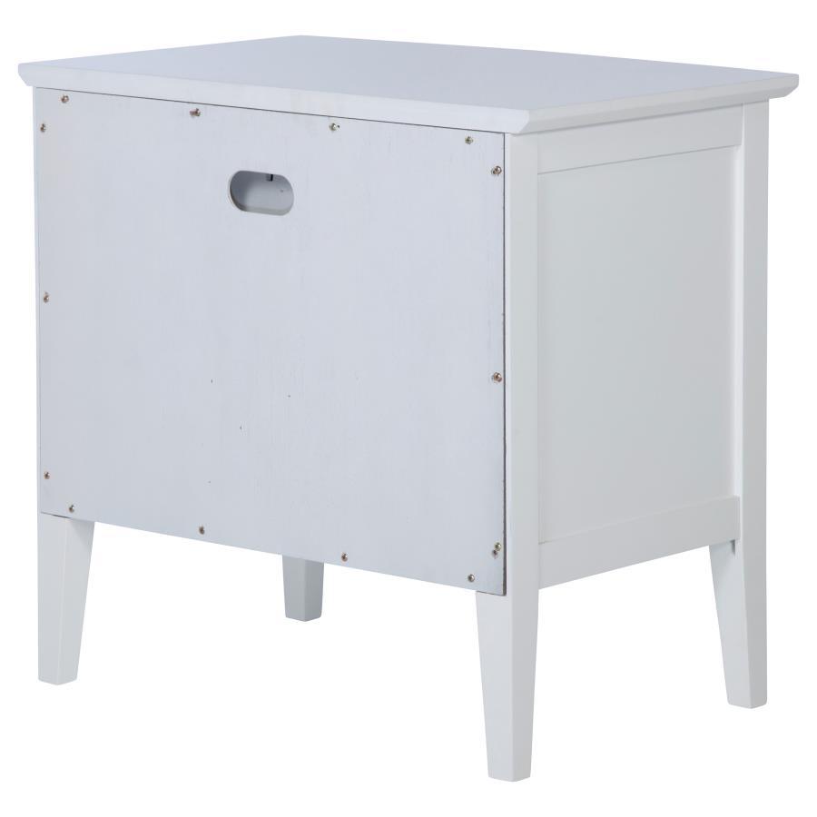 Bexhill - 1 - Drawer Nightstand Bedside Table - White Accent Nightstand modern furniture Contempo Furniture