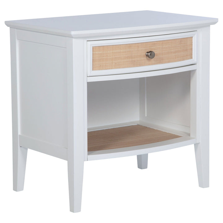 Bexhill - 1 - Drawer Nightstand Bedside Table - White Accent Nightstand modern furniture Contempo Furniture