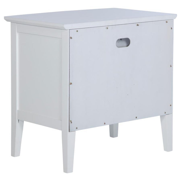 Bexhill - 1 - Drawer Nightstand Bedside Table - White Accent Nightstand modern furniture Contempo Furniture