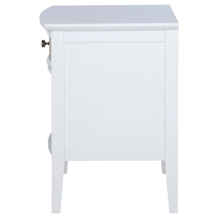 Bexhill - 1 - Drawer Nightstand Bedside Table - White Accent Nightstand modern furniture Contempo Furniture