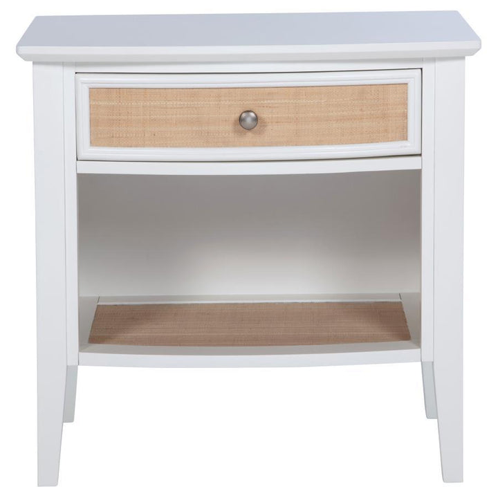 Bexhill - 1 - Drawer Nightstand Bedside Table - White Accent Nightstand modern furniture Contempo Furniture