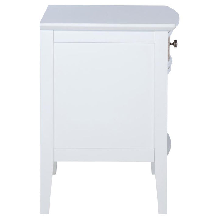 Bexhill - 1 - Drawer Nightstand Bedside Table - White Accent Nightstand modern furniture Contempo Furniture