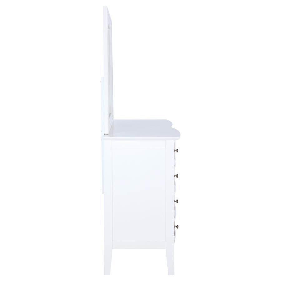 Bexhill - 10 - Drawer Dresser And Mirror - White Dresser & Mirror modern furniture Contempo Furniture
