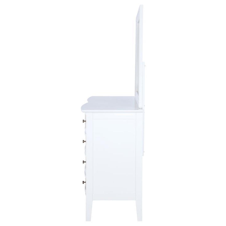 Bexhill - 10 - Drawer Dresser And Mirror - White Dresser &amp; Mirror modern furniture Contempo Furniture