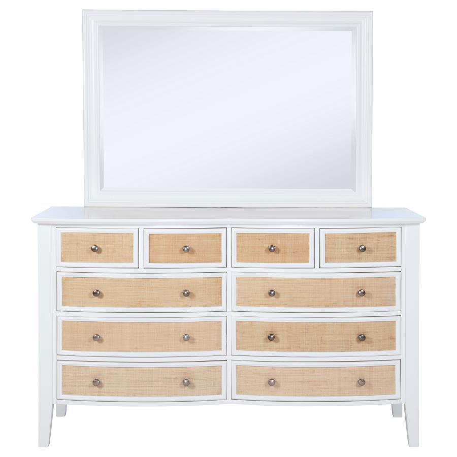 Bexhill - 10 - Drawer Dresser And Mirror - White Dresser & Mirror modern furniture Contempo Furniture