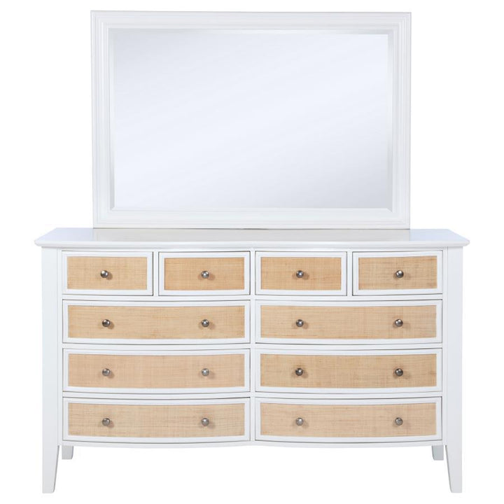 Bexhill - 10 - Drawer Dresser And Mirror - White Dresser &amp; Mirror modern furniture Contempo Furniture
