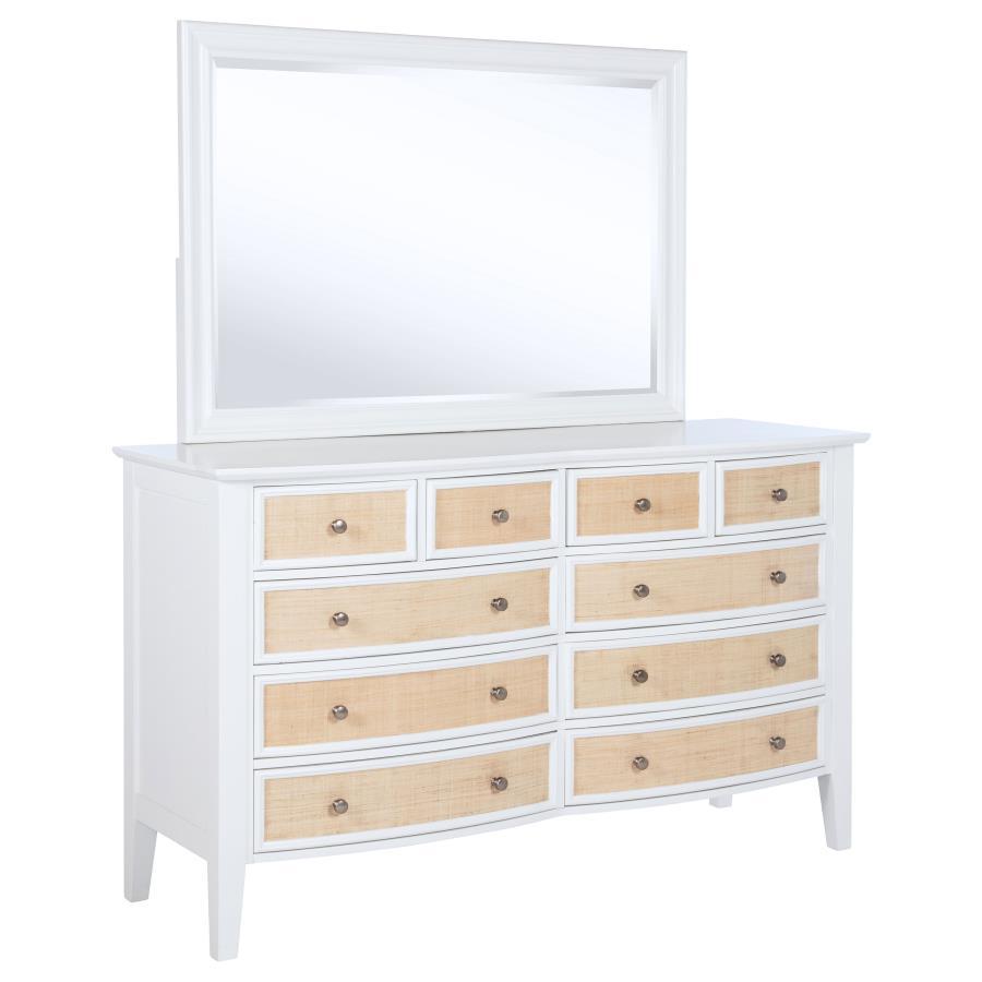 Bexhill - 10 - Drawer Dresser And Mirror - White Dresser & Mirror modern furniture Contempo Furniture