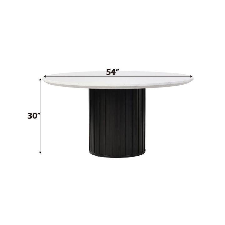 Jaramillo - Round Dining Table With Engineered Marble Top - Engineered Marble Top & Black