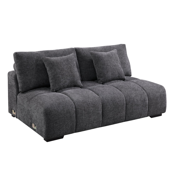 Chosen - Sectional Sofa With Toss Pillows With 2 Chaises - Gray