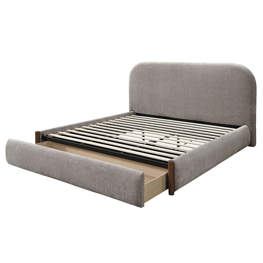 Orane - Full Bed With Storage - Gray Fabric