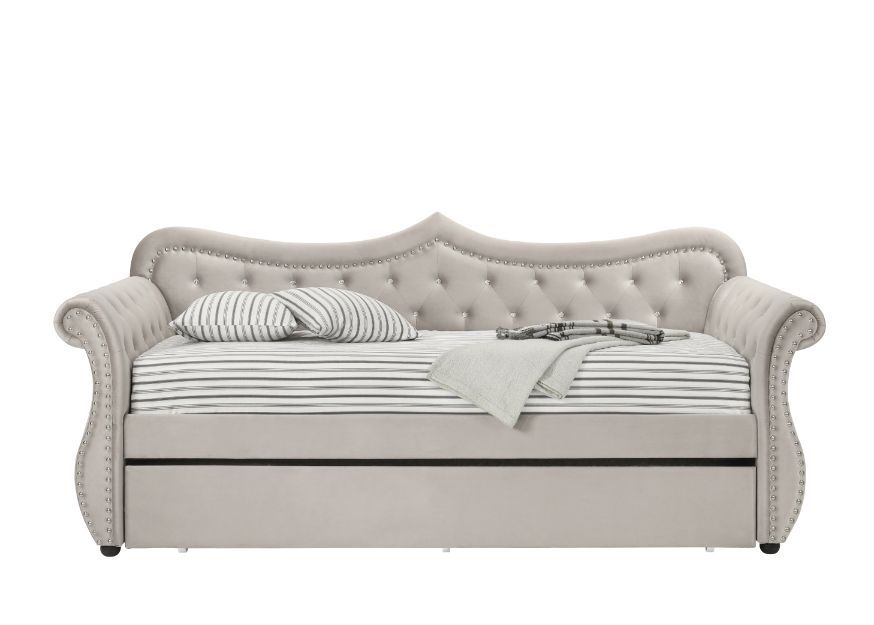 Adkins - Twin Daybed With Trundle - Beige Linen