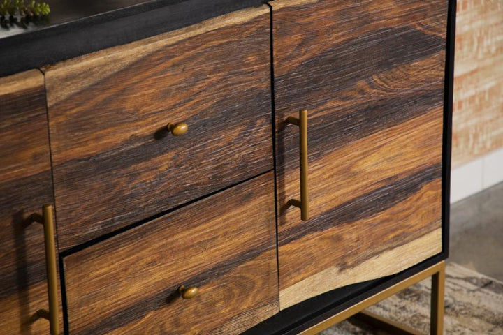 Zara - 2-Door Wood Accent Storage Cabinet - Black Walnut