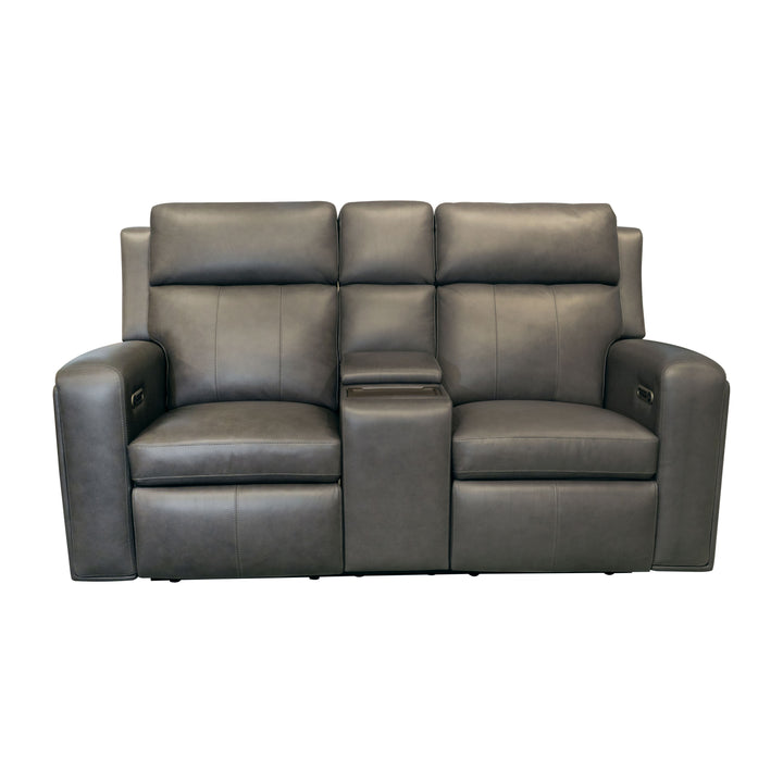 Wyatt Leather Power Reclining Loveseat with Console &amp; Power Headrests &amp; Lumbar