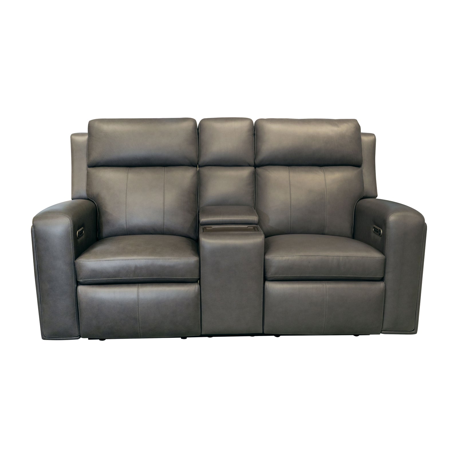 Wyatt  Power Reclining Loveseat With Console & Power Headrests & Lumbar  Dark Brown