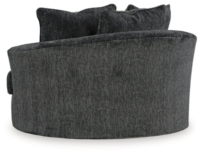 Biddeford Oversized Swivel Accent Chair - Black Swivel Chair modern furniture Contempo Furniture