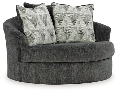 Biddeford Oversized Swivel Accent Chair - Black | Ashley Furniture