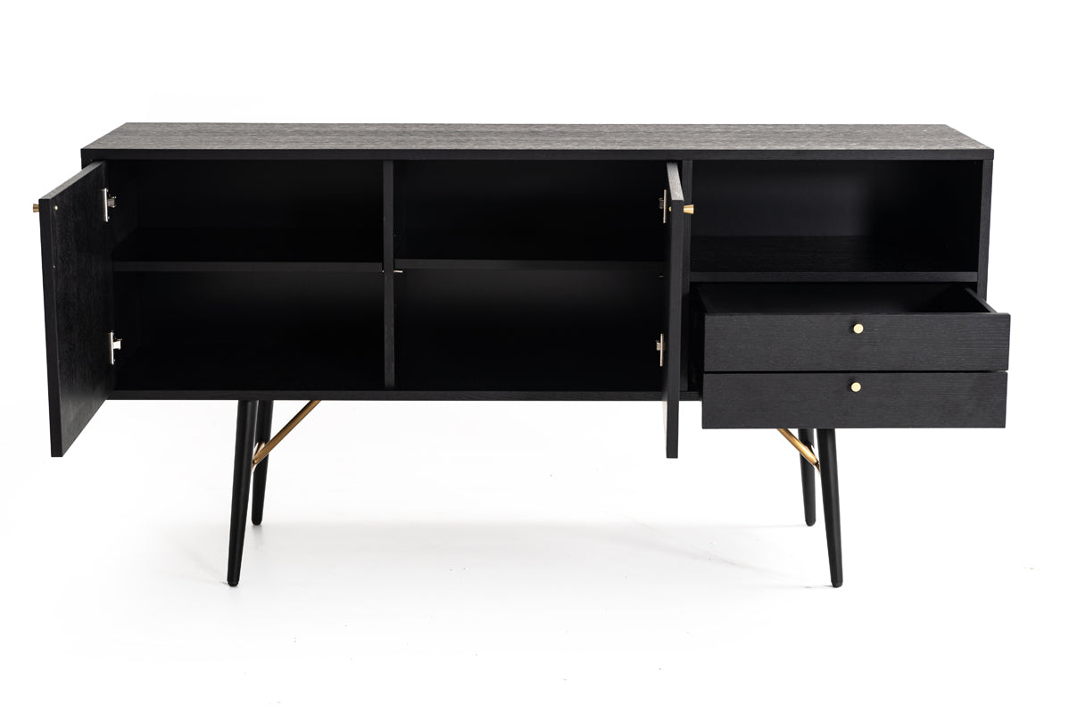 Billy Modern Black Oak  and  Gold Buffet