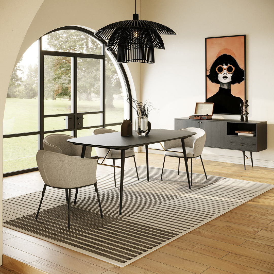 Billy Modern Black Oak & Gold Buffet