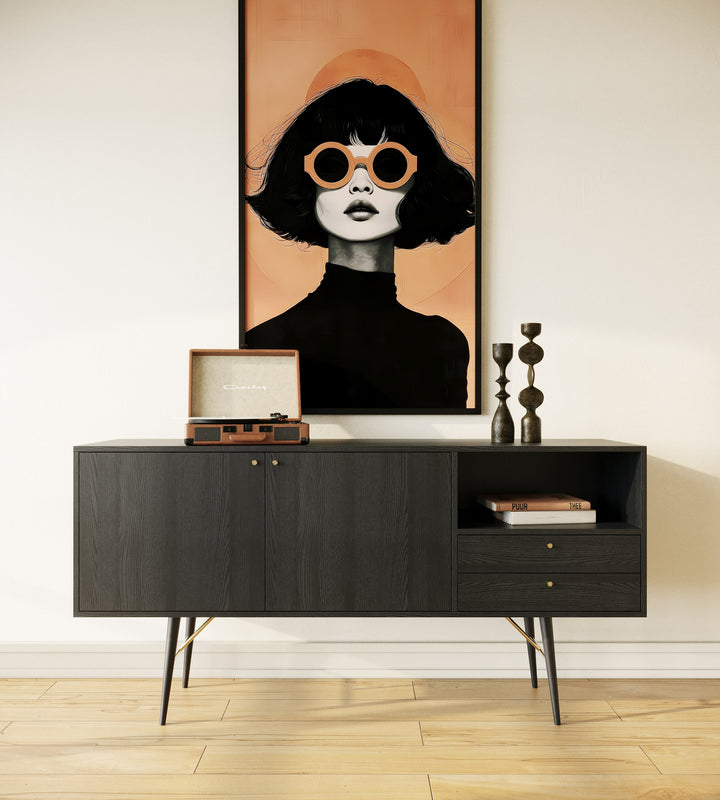 Billy Modern Black Oak &amp; Gold Buffet