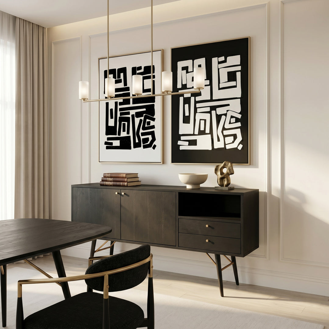 Billy Modern Black Oak & Gold Buffet