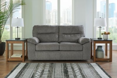 Bindura Glider Loveseat - Dark Gray Stationary Loveseat modern furniture Contempo Furniture