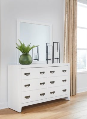 Binterglen Dresser and Mirror - White Dresser &amp; Mirror modern furniture Contempo Furniture