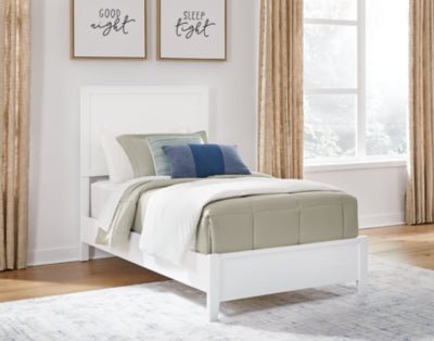 Binterglen Twin Panel Bed - White Panel Bed modern furniture Contempo Furniture