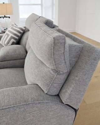 Biscoe Power Reclining Loveseat with Console - Dark Gray Reclining Loveseat modern furniture Contempo Furniture