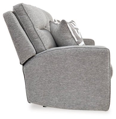 Biscoe Power Reclining Loveseat with Console - Dark Gray Reclining Loveseat modern furniture Contempo Furniture