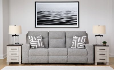 Biscoe Power Reclining Sofa - Dark Gray Power Reclining Sofa modern furniture Contempo Furniture