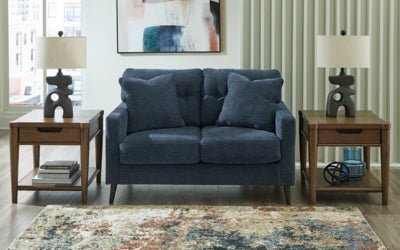 Bixler Loveseat - Blue Stationary Loveseat modern furniture Contempo Furniture