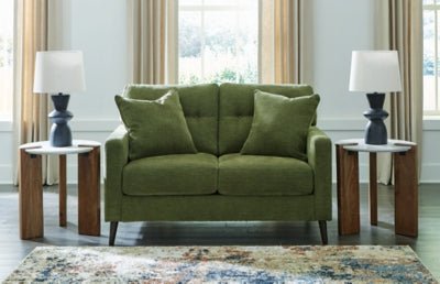 Bixler Loveseat - Green Stationary Loveseat modern furniture Contempo Furniture