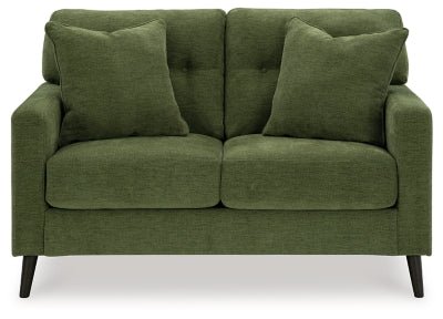 Bixler Loveseat - Green Stationary Loveseat modern furniture Contempo Furniture