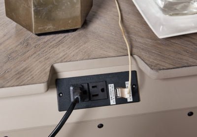 Blairhurst Nightstand - Light Brown Nightstand w/ Charging Station modern furniture Contempo Furniture