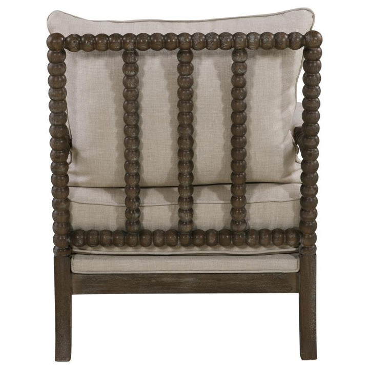 Blanchett - Upholstered Bobbin Accent Chair - Beige And Natural Accent Chair modern furniture Contempo Furniture