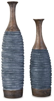 Blayze Vase (Set of 2) - Dark Gray Vase &amp; Jar modern furniture Contempo Furniture