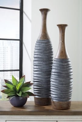 Blayze Vase (Set of 2) - Dark Gray Vase &amp; Jar modern furniture Contempo Furniture