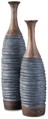 Blayze Vase (Set of 2) - Dark Gray Vase &amp; Jar modern furniture Contempo Furniture