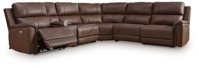 Bleckley 6 - Piece Power Reclining Sectional - Dark Brown Reclining Sectional modern furniture Contempo Furniture
