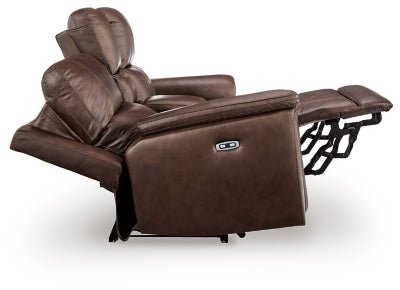 Bleckley Power Reclining Loveseat with Console - Dark Brown Reclining Loveseat modern furniture Contempo Furniture