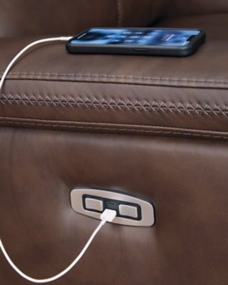 Bleckley Power Reclining Loveseat with Console - Dark Brown Reclining Loveseat modern furniture Contempo Furniture